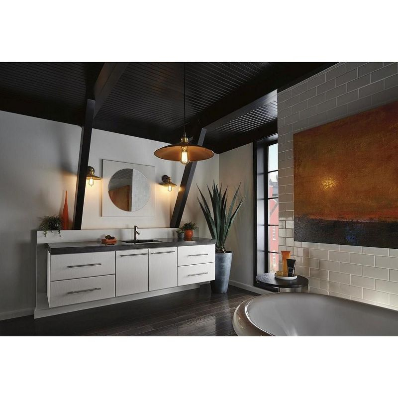 Progress Lighting Archives 1-Light Adjustable Swivel Wall Sconce, Antique Bronze, Natural Brass, Shade Included