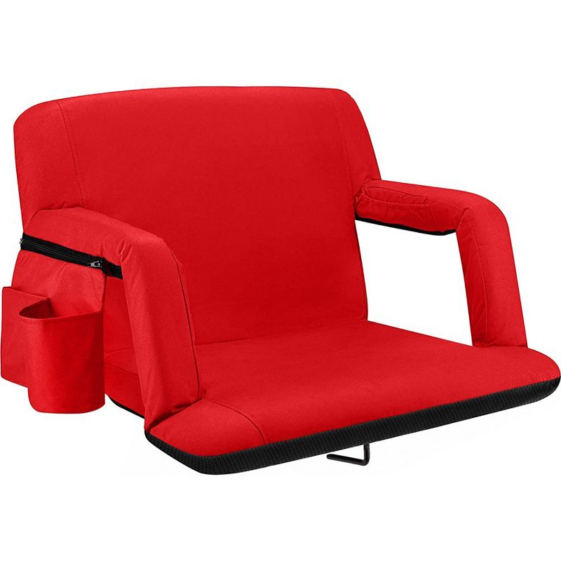 Alpcour Extra-Wide Reclining Stadium Seat with Armrests - 25" Red