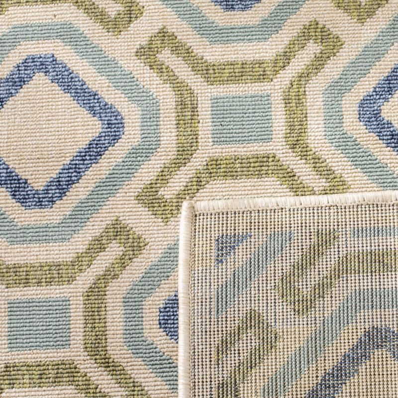 Veranda VER089 Power Loomed Indoor/Outdoor Area Rug - Cream/Green - 5'3"x7'7" - Safavieh