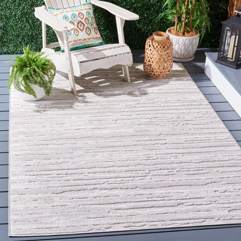 Cabana CBN506 Power Loomed Indoor/Outdoor Area Rug - Gray/Ivory - 6'7"x6'7" - Safavieh.