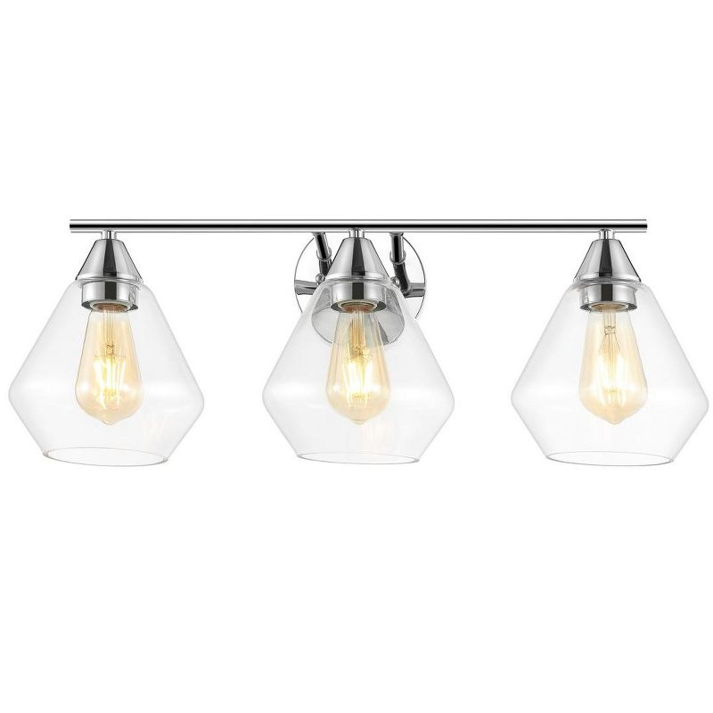 Amani 3 Light 23.75" Wall Sconce - SCN4134 - Chrome/Clear - Safavieh