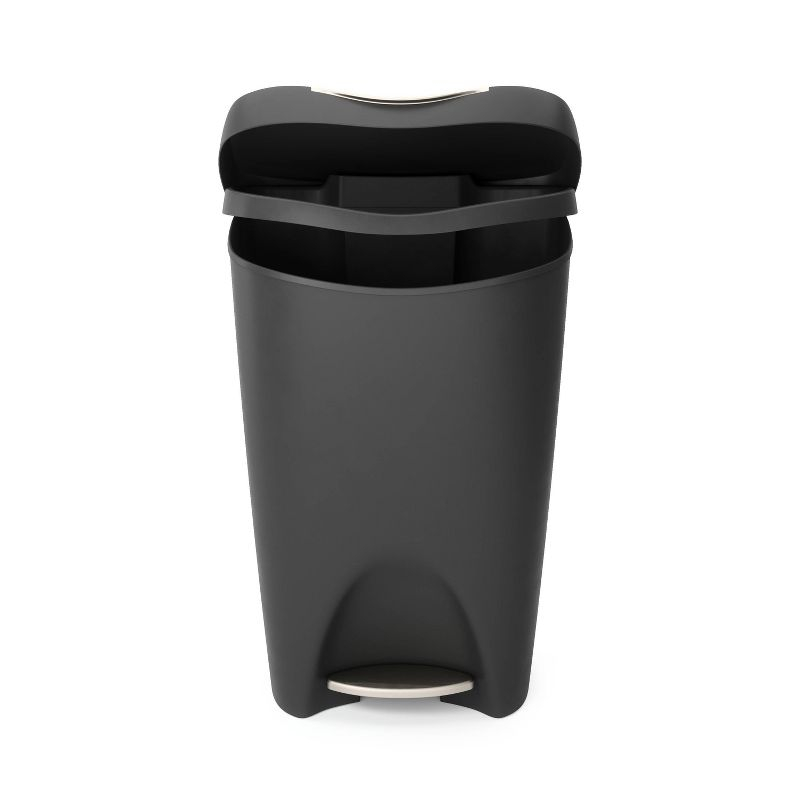Umbra 13gal Brim Step Trash Can Black/Nickel: Kitchen Trash Can, 50 Quart, Indoor, Polypropylene, Spot Clean