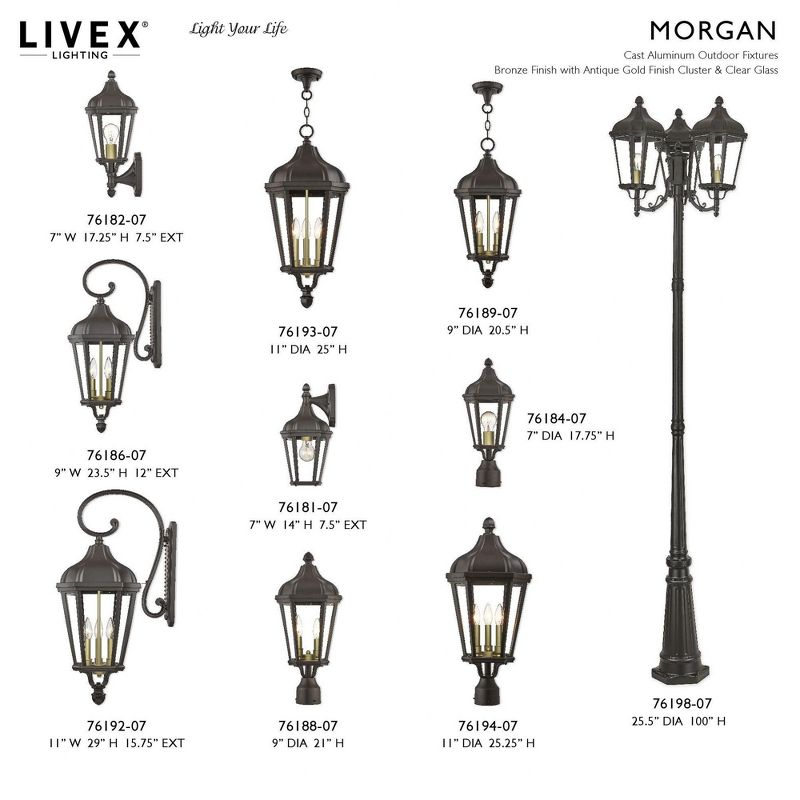 Livex Lighting Morgan 3 - Light Pendant in  Bronze
