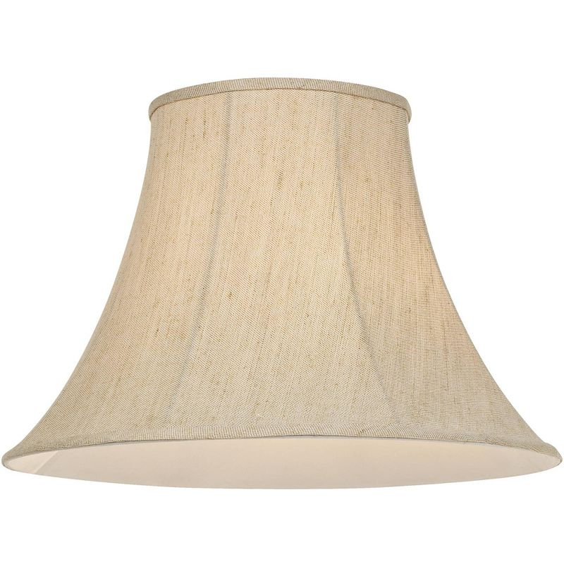 Springcrest Set of 2 Bell Lamp Shades Beige Large 9" Top x 19" Bottom x 12.5" High Spider with Replacement Harp and Finial Fitting