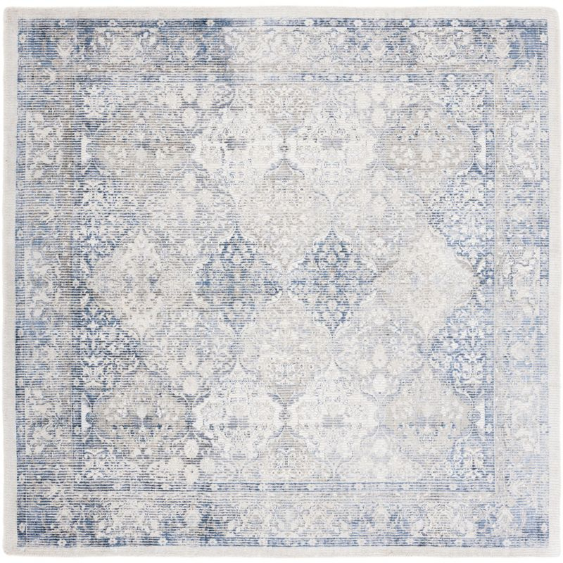 Restoration Vintage RVT705 Hand Loomed Indoor Area Rug - 6'x6' - Ivory/Blue - Safavieh