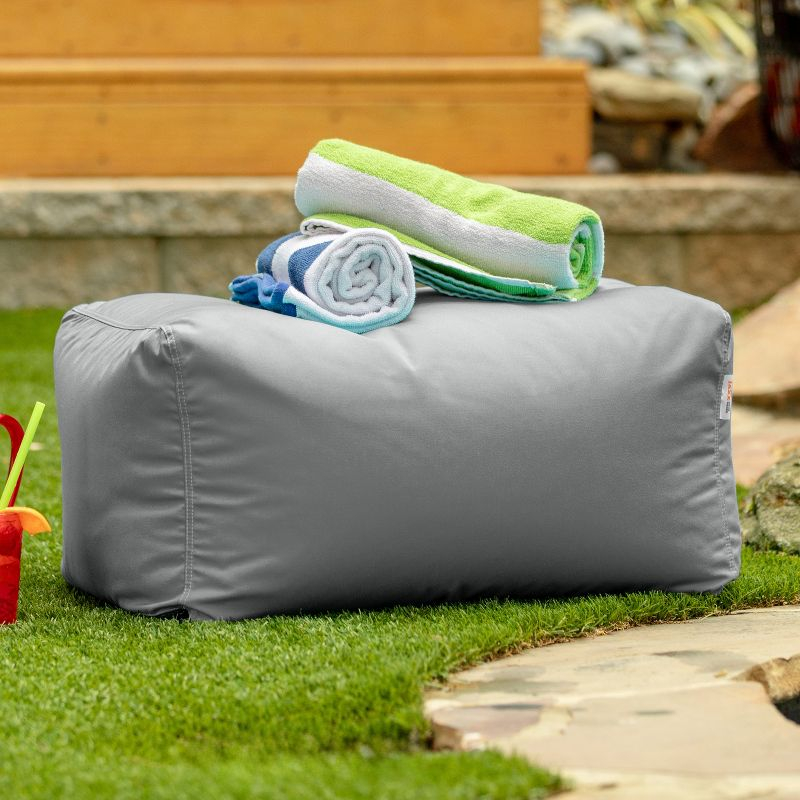 Jaxx Leon Outdoor Bean Bag Ottoman, Granite
