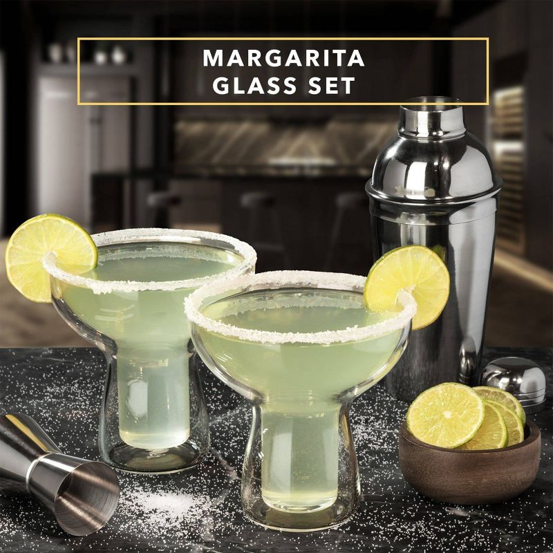 Dragon Glassware 12 oz Margarita Glasses Clear  Set of 2