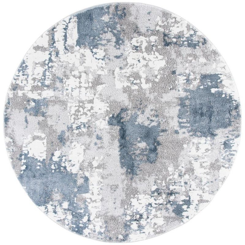 Century 300 CTY339 Power Loomed Indoor Area Rug - Grey/Blue - 4' Round - Safavieh