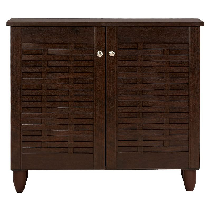Winda Modern and Contemporary 2-Door Wooden Entryway Shoes Storage Cabinet: UPC 847321042728 - Baxton Studio