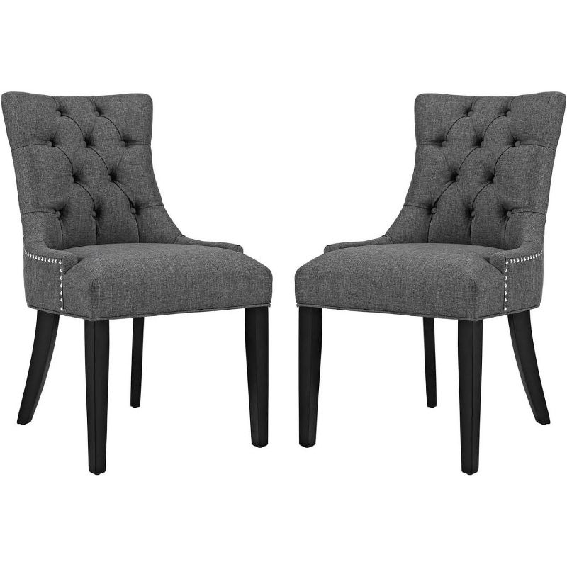 Modway Regent Dining Side Chair Fabric Set of 2 - Gray