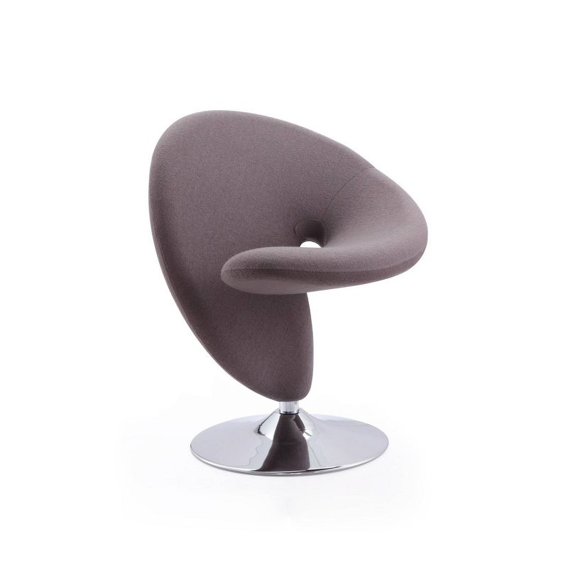 Set of 2 Curl Wool Blend Swivel Accent Chairs Gray - Manhattan Comfort: Modern Armless Design, Metal Frame, No Assembly Required