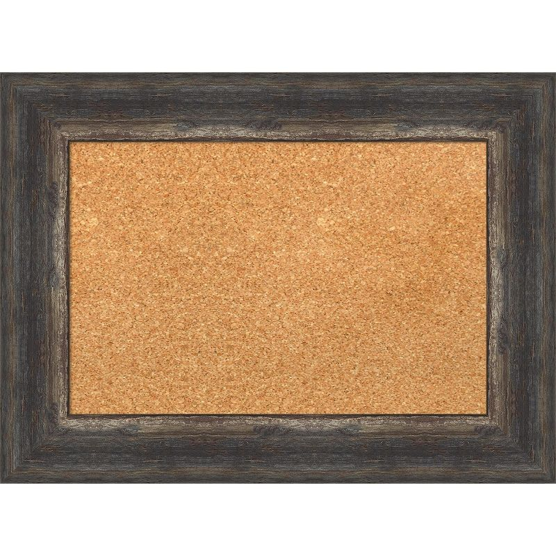 Amanti Art Natural Cork Board Framed Bark Rustic Char Bulletin Board 23 in. x 17 in.