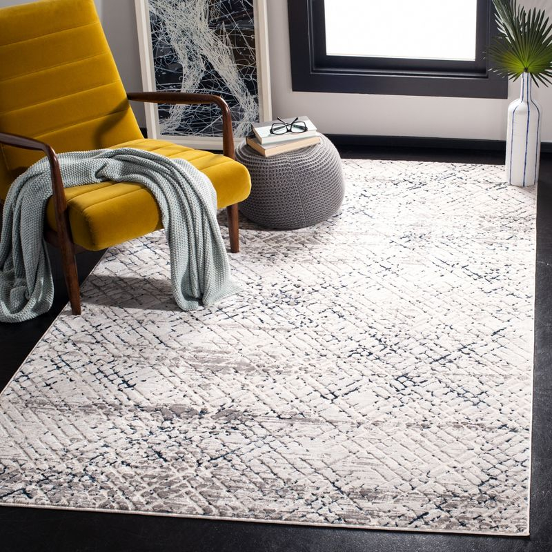 Amalfi AMF552 Power Loomed Area Rug - Cream/Navy - 5'3"x7'6" - Safavieh.