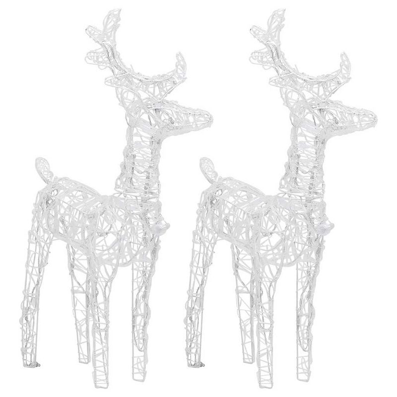 vidaXL Christmas Reindeers 2 pcs Warm White 80 LEDs Acrylic