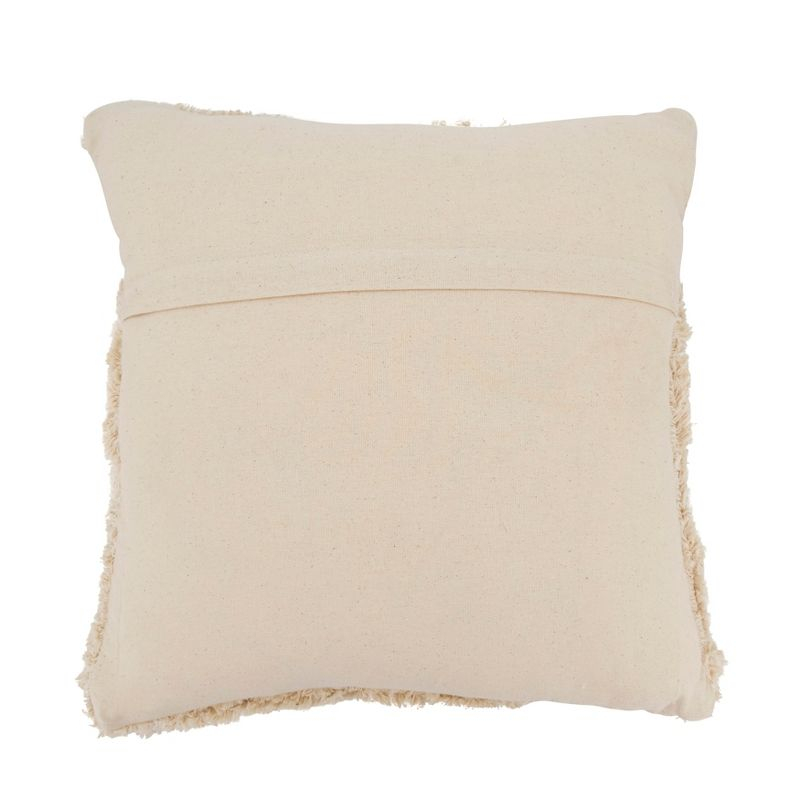 Saro Lifestyle Crosshatch Pattern Tufted Throw Pillow Cover, Beige, 20"x20"