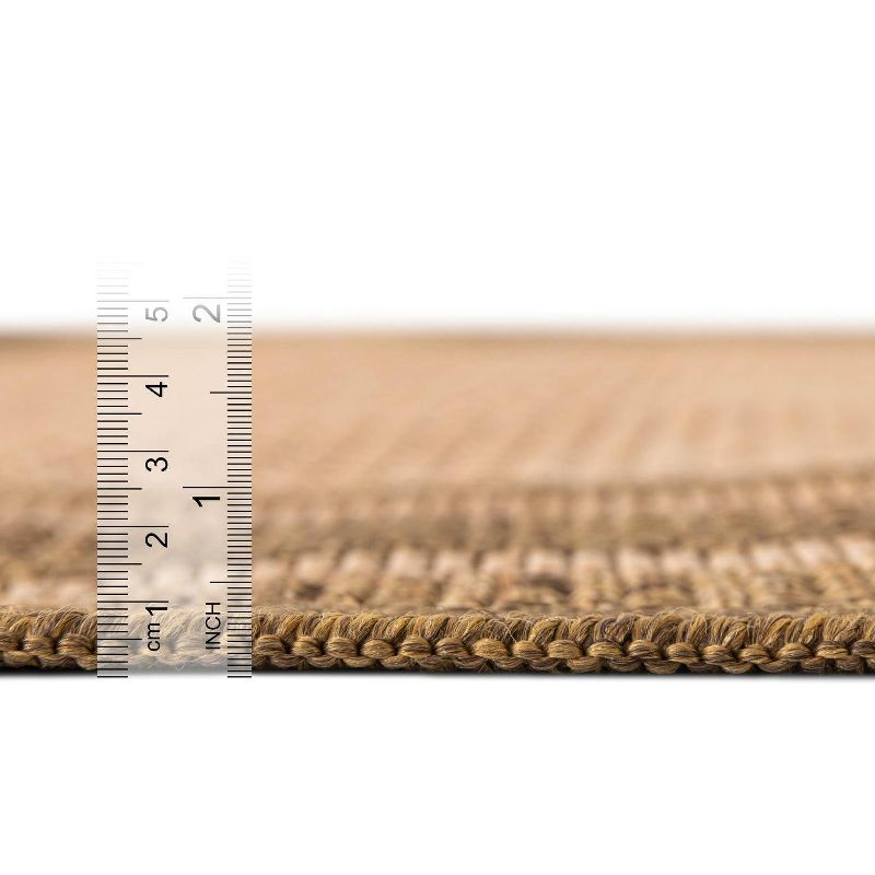 Unique Loom 2' 2 x 3' 0 Tan Outdoor Border Multi Border Area Rug