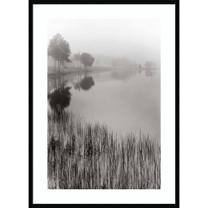 30" x 41" Lakeside Mist by Monte Nagler Wood Framed Wall Art Print - Amanti Art: Shoreline Scenery, Hardwood Frame