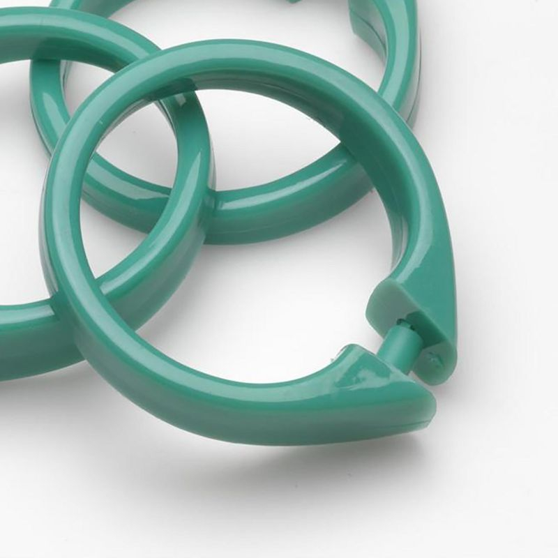 Carnation Home Snap Plastic Shower Curtain Hooks in Jade