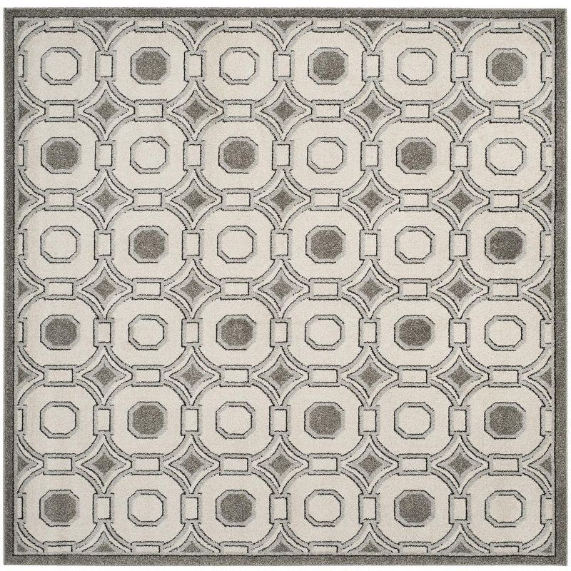 Amherst AMT431 Power Loomed Indoor Area Rug - Ivory/Grey - 7'x7' - Safavieh