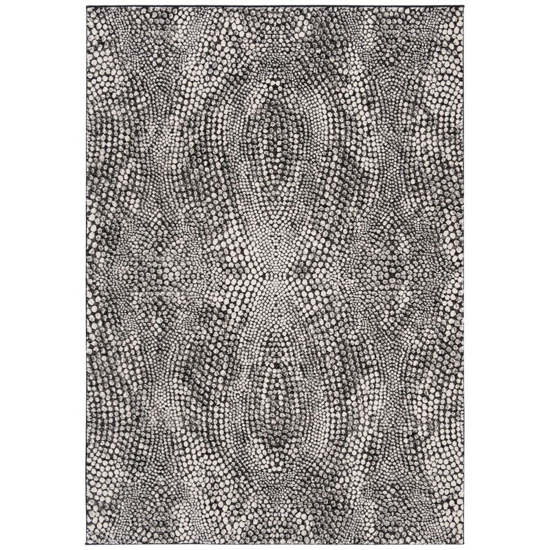 Lurex LUR185 Power Loomed Area Rug - Black/Light Grey - 4'x6' - Safavieh.
