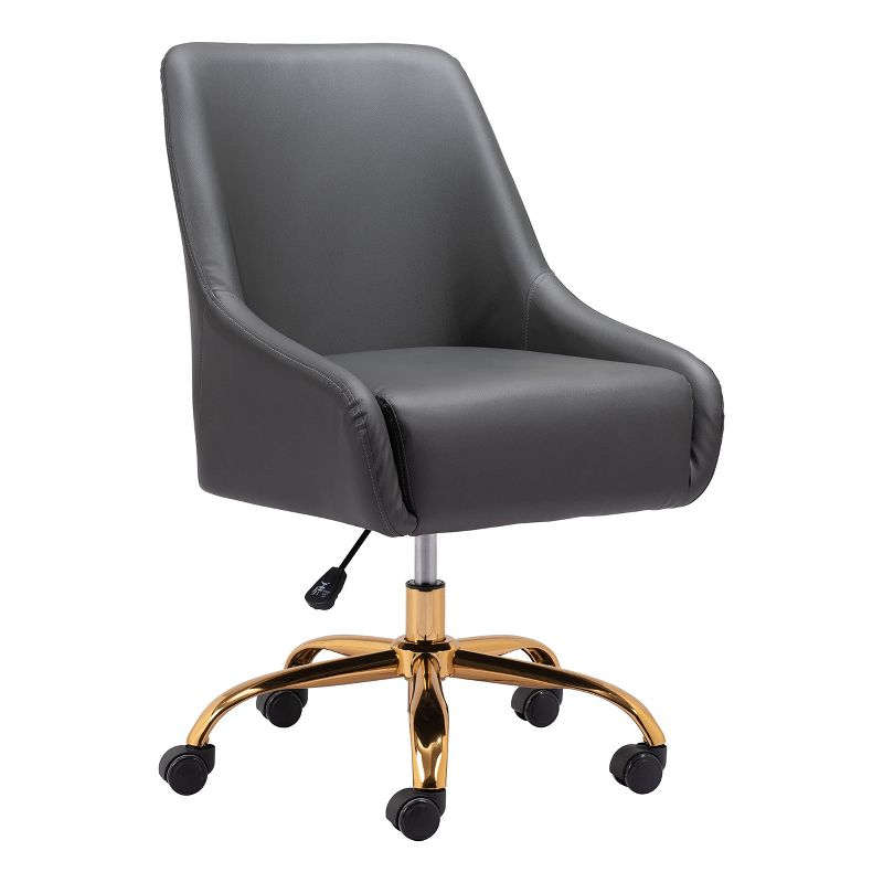 Zuo Madelaine Office Chair Gray & Gold