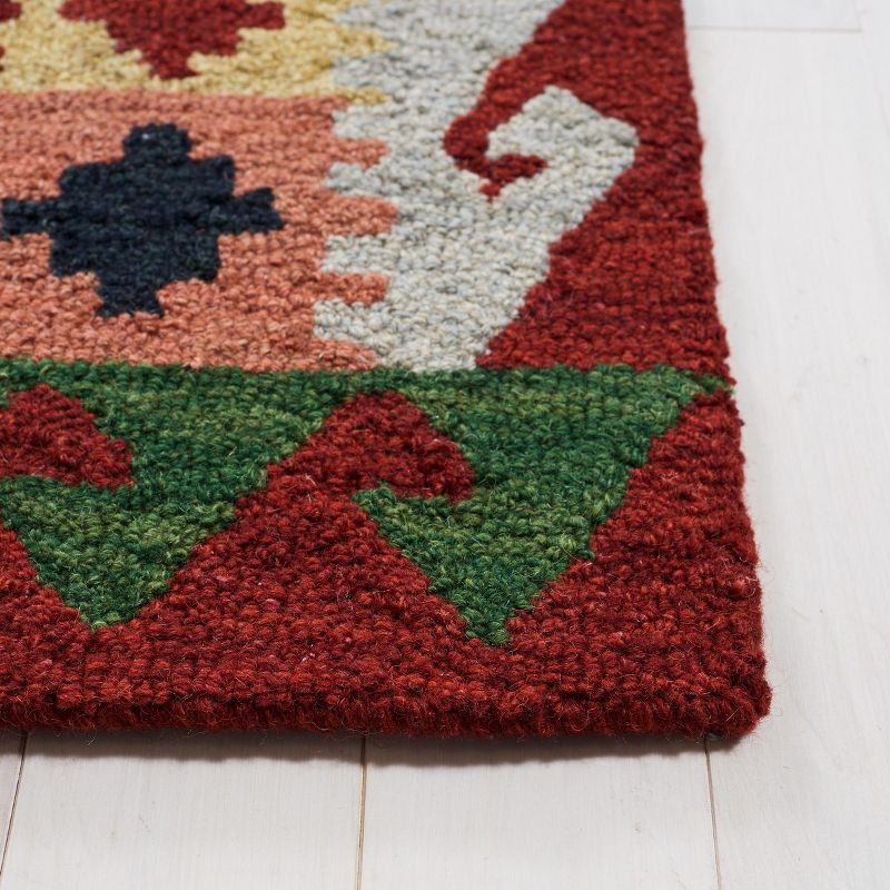 Aspen APN418 Hand Tufted Runner Rug - Red/Green - 2'3"x9' - Safavieh.