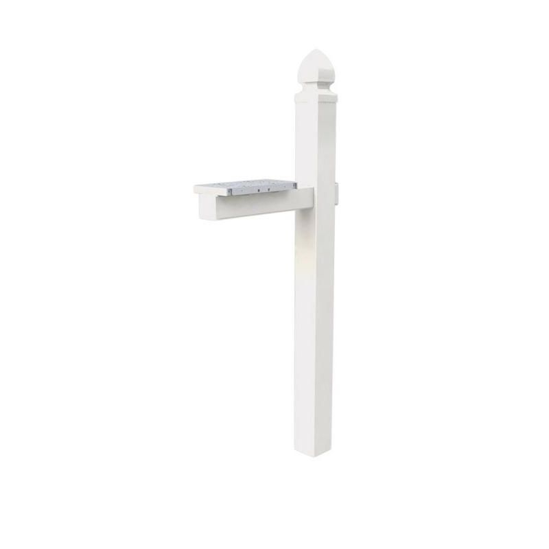 Gibraltar Mailboxes Whitley 57 in. White PVC Mailbox Post