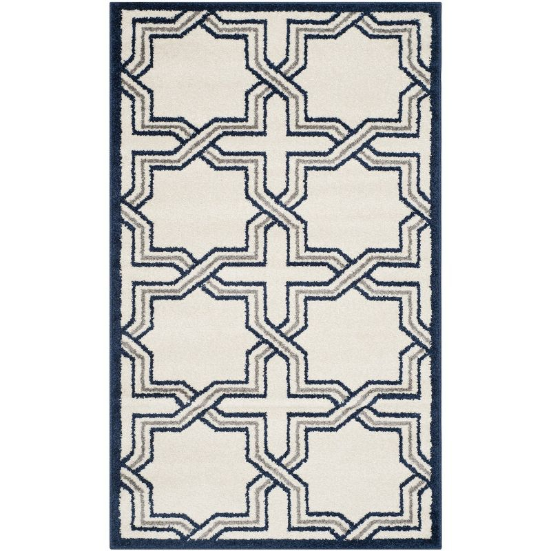 Amherst AMT413 Power Loomed Area Rug - Ivory/Navy - 4'x6' - Safavieh.