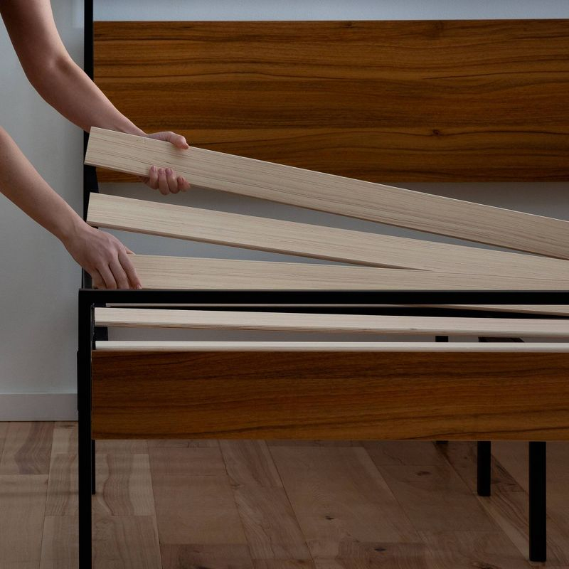 Nora Metal and Wood Platform Bed Frame - Brookside Home