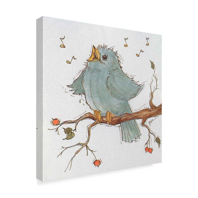 Trademark Fine Art -Beverly Johnston 'Blue Song Bird' Canvas Art - 18''x18''