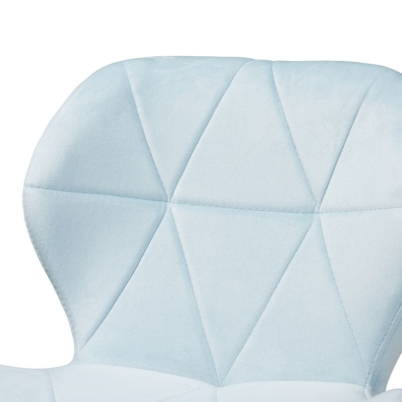 Baxton Studio Savara Contemporary Glam and Luxe Aqua Velvet Fabric and Gold Metal Swivel Office Chair