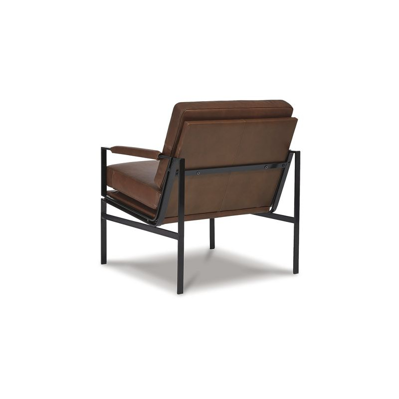 Signature Design by Ashley Contemporary Puckman Accent Chair Brown/Silver Finish