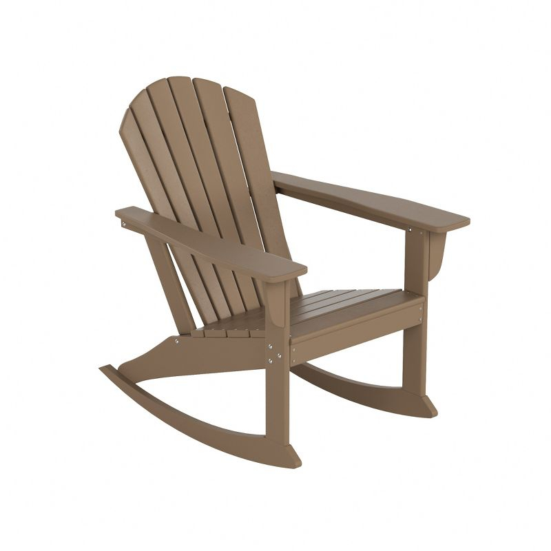 WestinTrends Outdoor Patio Poly Adirondack Rocking Chair Rocker, Weathered Wood