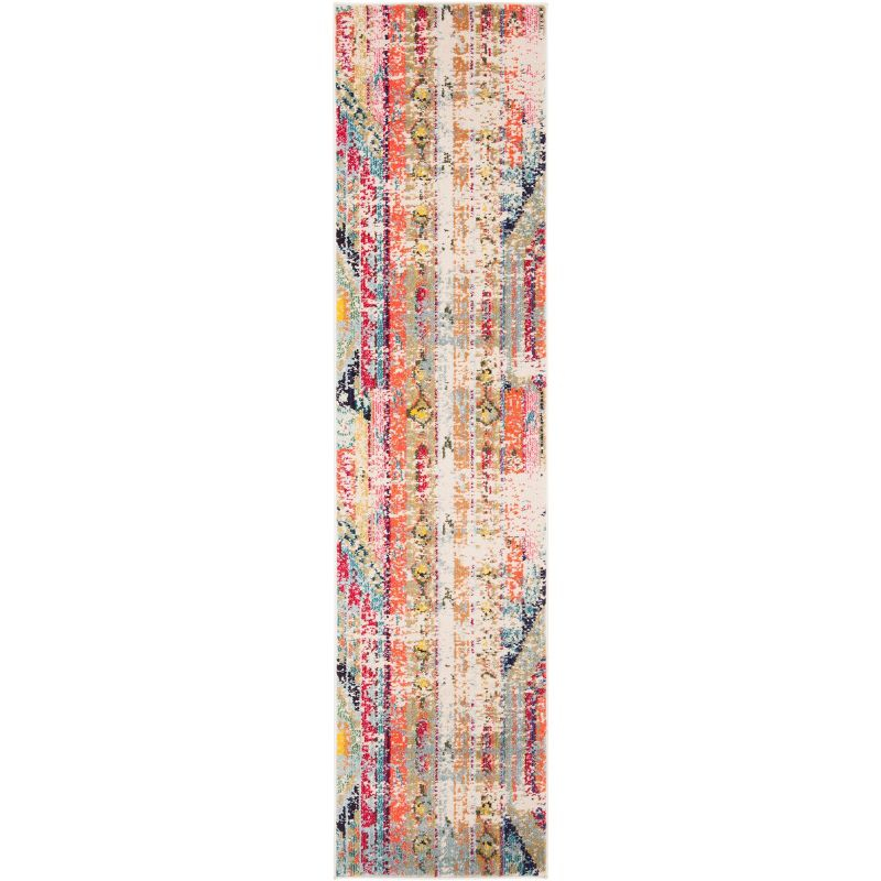 Madison MAD422 Power Loomed Indoor Runner Rug - Blue/Orange - 2'2"x8' - Safavieh