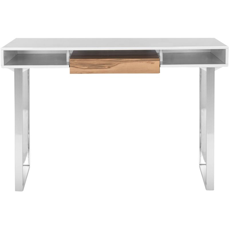 Metropolitan Computer Desk - FOX2203 - White/Chrome - Safavieh Couture