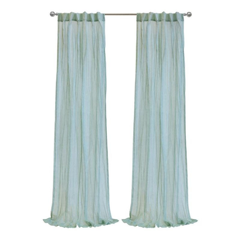 Habitat Paloma Sheer Dual Header Stylish and Functional Curtain Panel 52" x 84" Pale Thyme