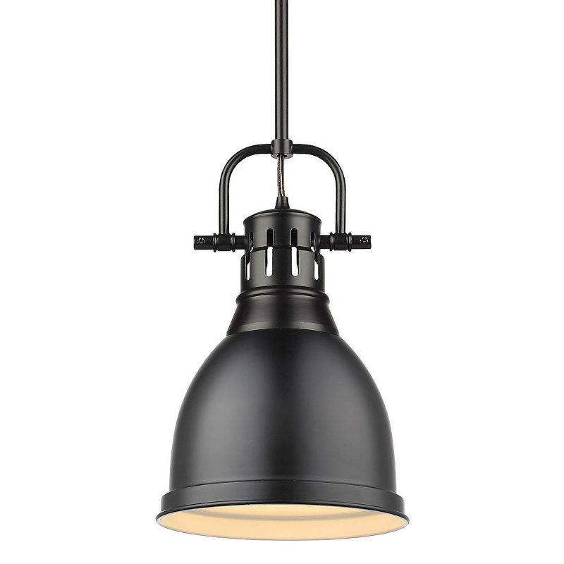 Golden Lighting Duncan 1-Light Small Pendant in Matte Black