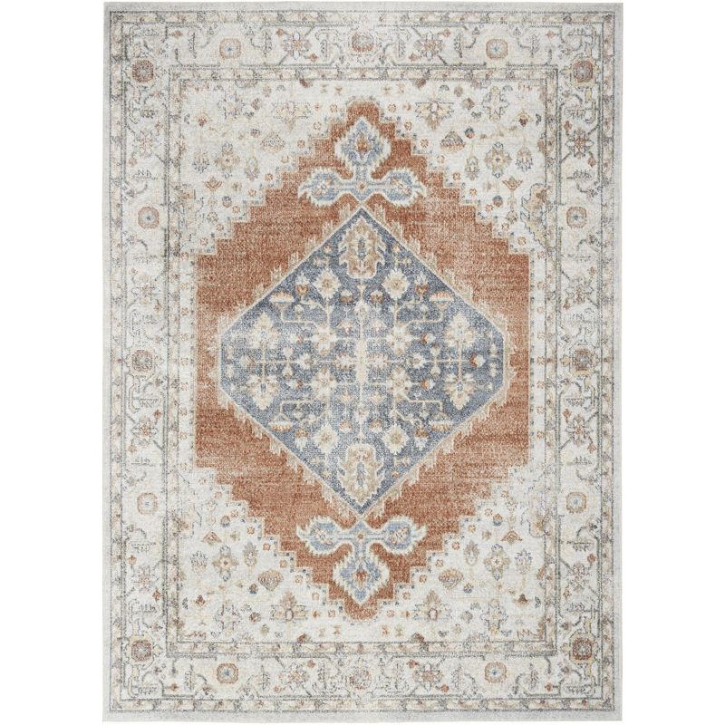 Nourison Astra Machine Washable Vintage Persian Indoor Rug Grey/Multi 4' x 6'
