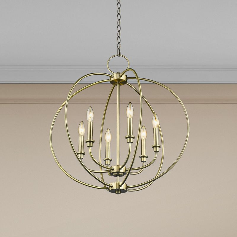 Livex Lighting Milania 6 - Light Chandelier in  Antique Brass