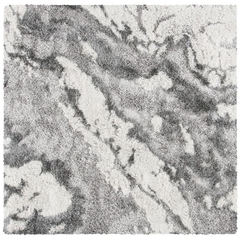 Horizon Shag 800 HZN890 Machine Made Area Rug - 5'x5' - Grey/Ivory - Safavieh