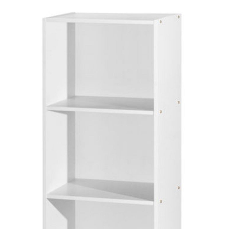 Hodedah 12 x 16 x 47 Inch 4 Shelf Bookcase and Office Organizer Solution for Living Room, Bedroom, Office, or Nursery, White Finish