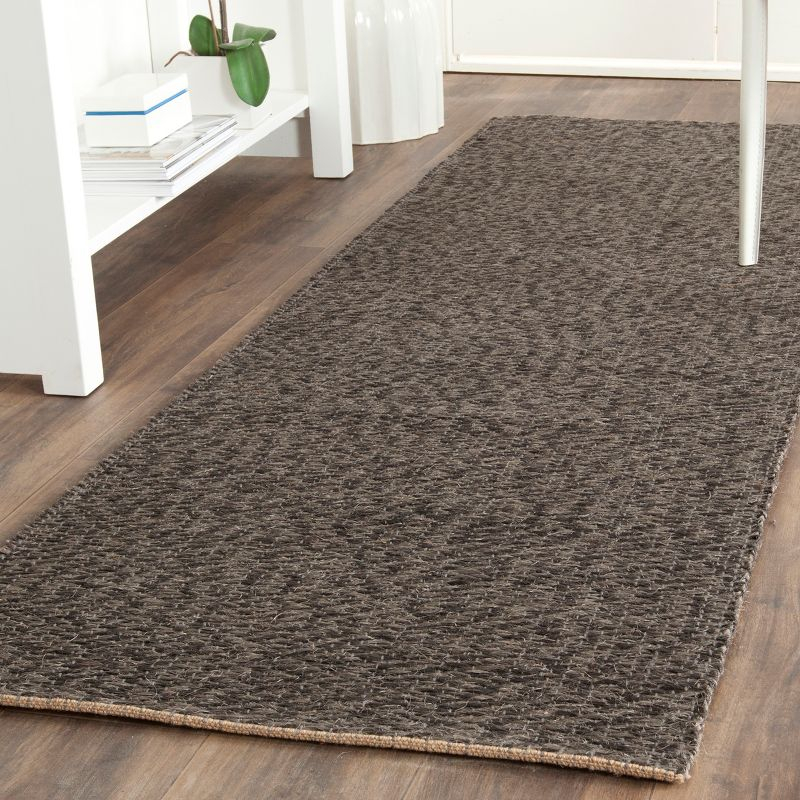 Natural Fiber NF448 Hand Woven Runner Rug - Grey/Grey - 2'6"x10' - Safavieh.