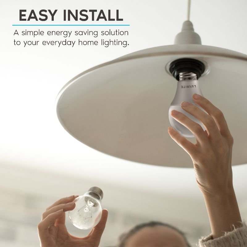 Luxrite A19 LED Bulb 60W Equivalent, 3000K Soft White, 800 Lumens, Dimmable, 9W, Enclosed Fixture Rated, E26 Medium Base 16 Pack