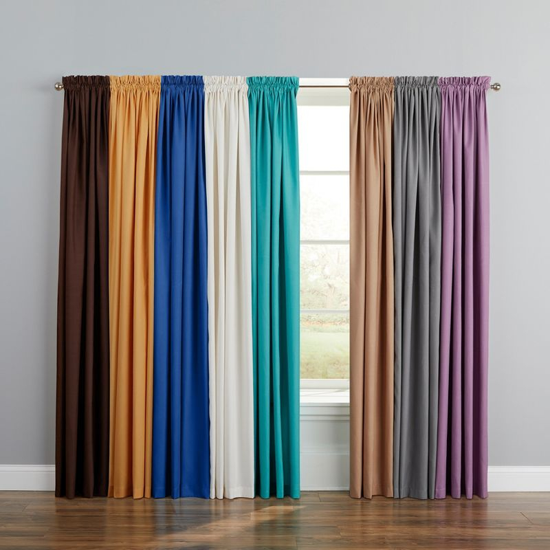 BrylaneHome BH Studio Microfiber Rod-Pocket Panel - 50" W 72" L, Chocolate