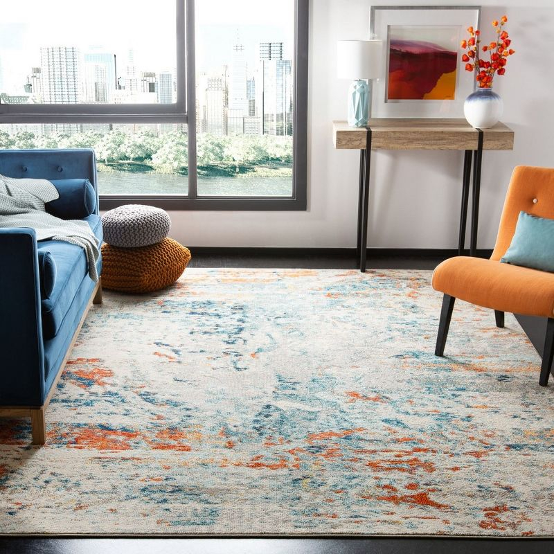 Madison MAD478 Power Loomed Indoor Area Rug - Cream/Orange - 8'x10' - Safavieh