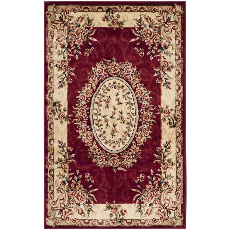 Lyndhurst LNH328 Power Loomed Area Rug - Red/Ivory - 4'x6' - Safavieh