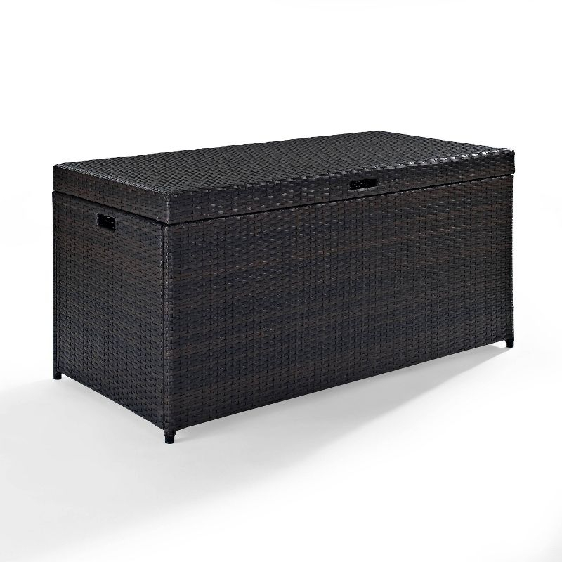 104.5gal Palm Harbor Steel Outdoor Deck Box Brown - Crosley: UV-Resistant Patio Storage with Hinged Top