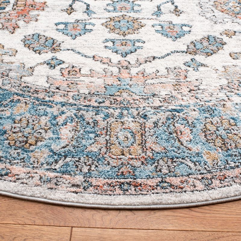 Shivan SHV797 Power Loomed Area Rug - Grey/Blue - 6'7" round - Safavieh.