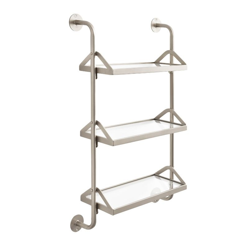 Kate & Laurel All Things Decor 18"x30" Marit Three-Tier Wall Shelf Silver
