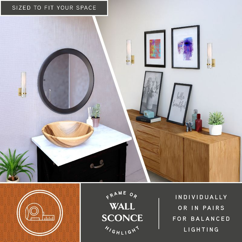 Vilo 1 Light Brass Bathroom Wall Fixture